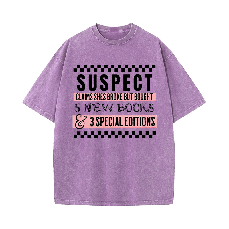 Suspect Book Lover Washed T-Shirt