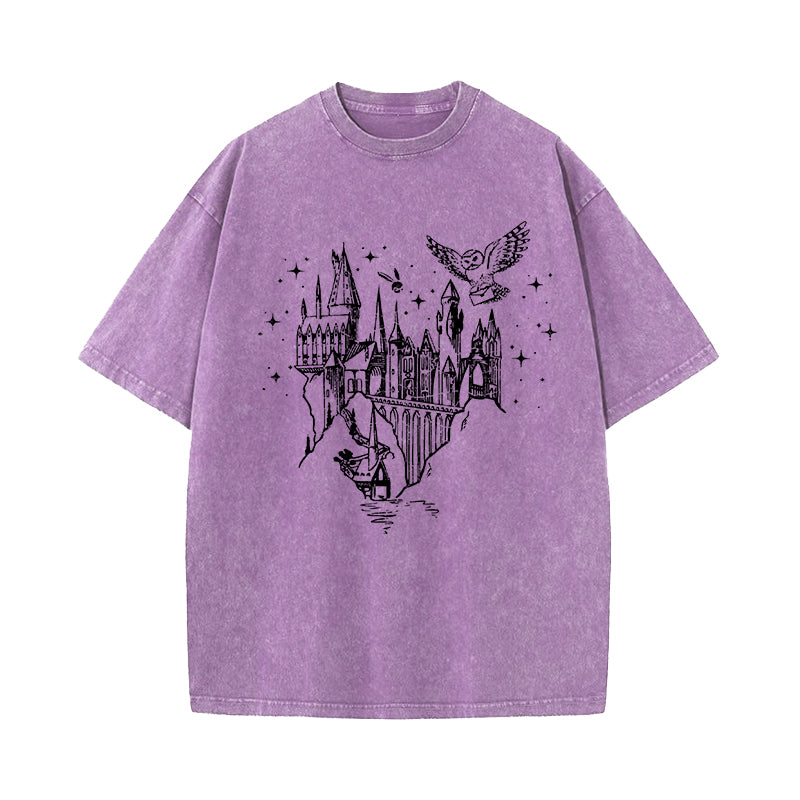 Magical Book Fantasy World Washed T-Shirt