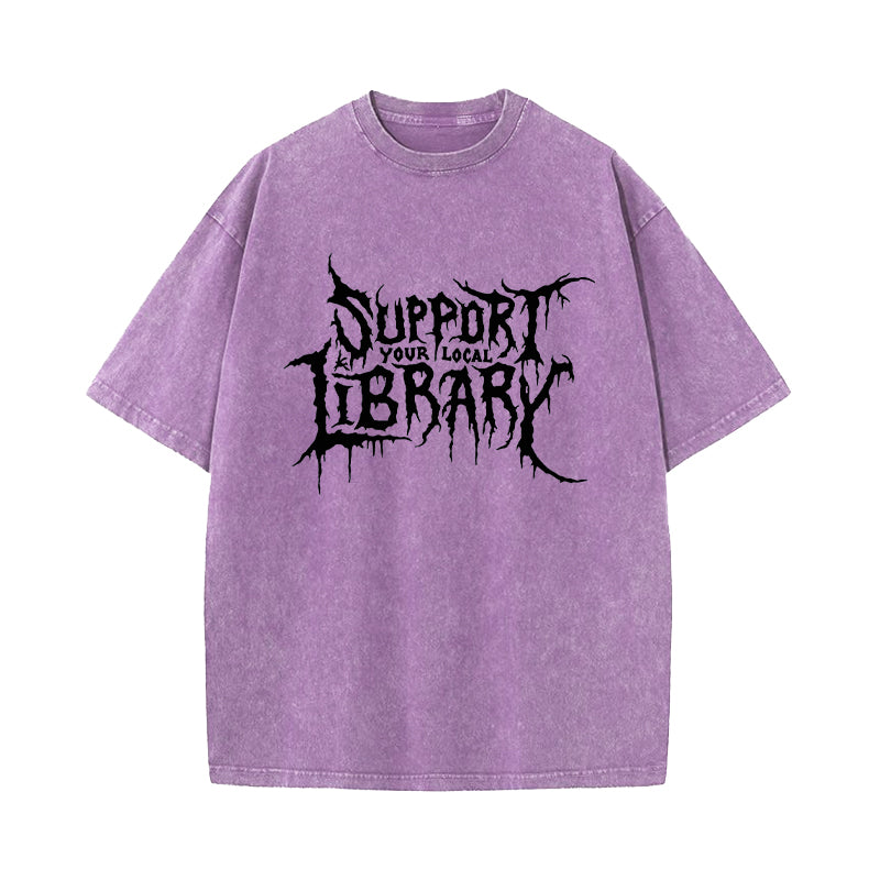 Support Your Local Library Washed T-Shirt