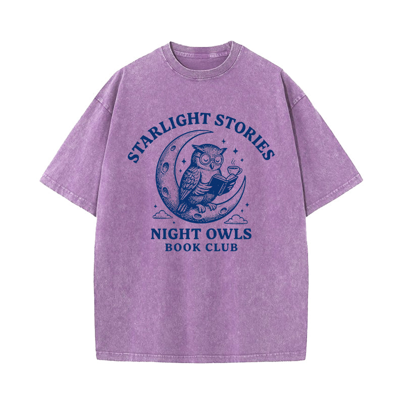 Starlight Stories Night Owls Book Club Washed T-Shirt