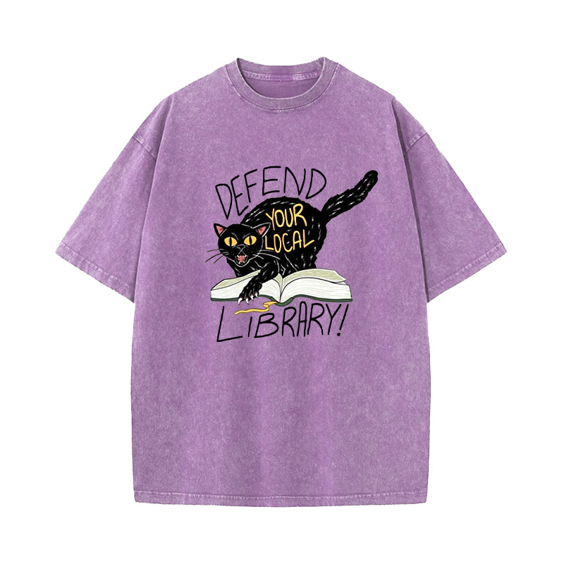 Defend Your Local Library Washed T-Shirt