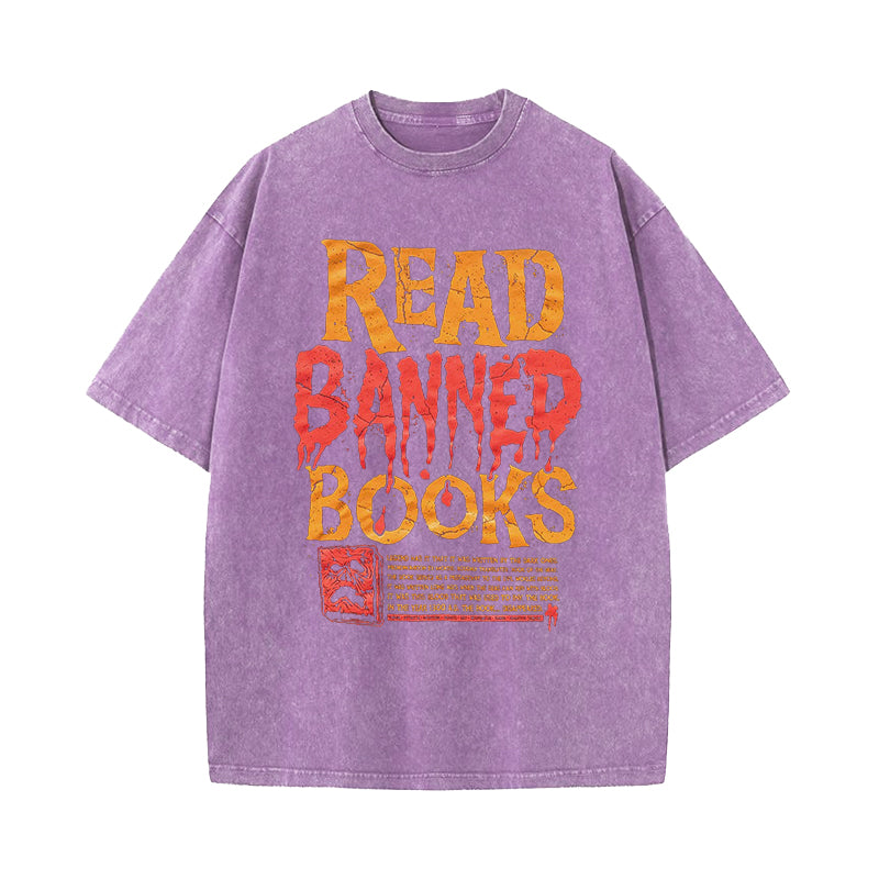 Read Banned Books Necronomicon Washed T-Shirt