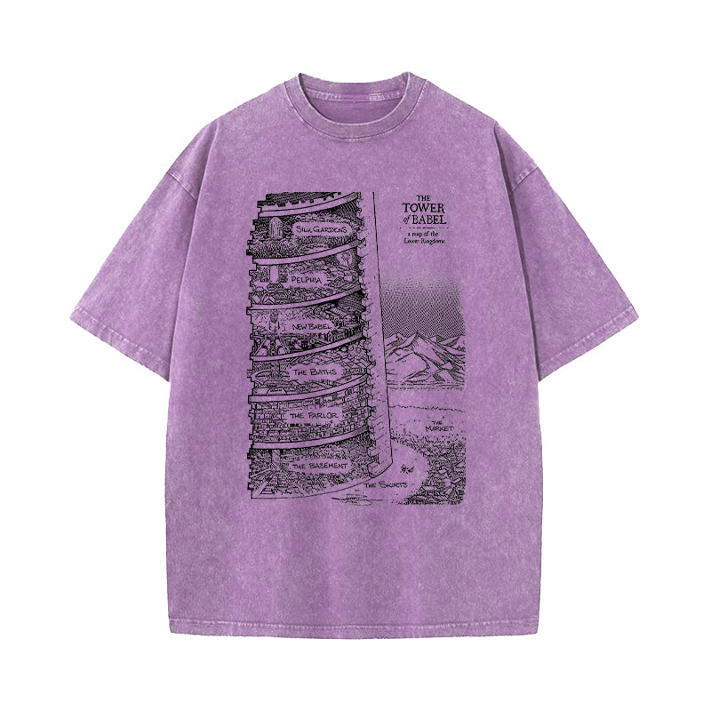 Books of Babel Senlin Ascends Tower Washed T-Shirt