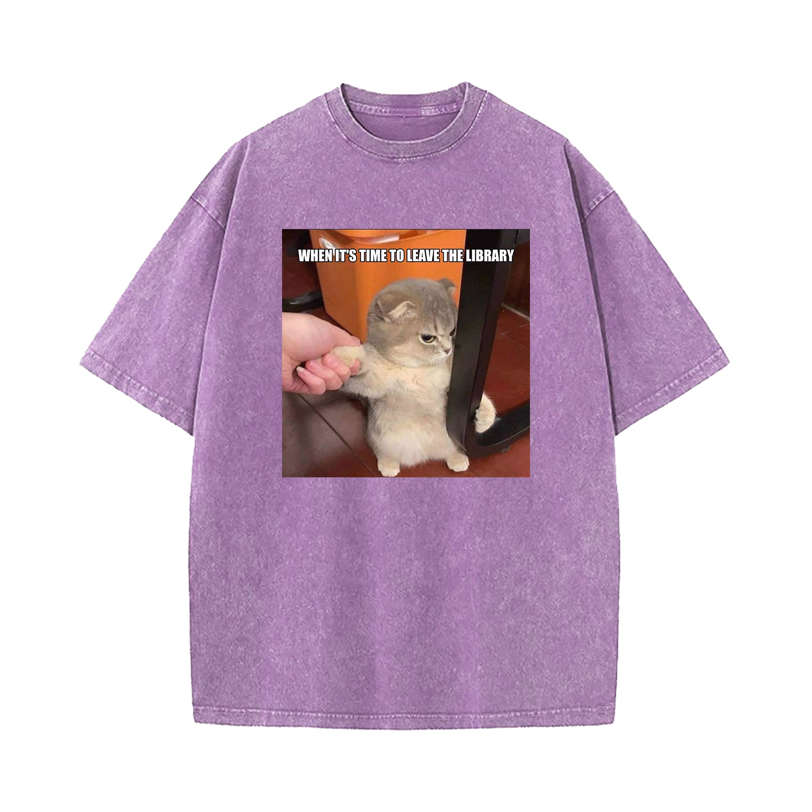 When It's Time To Leave The Library Washed T-Shirt
