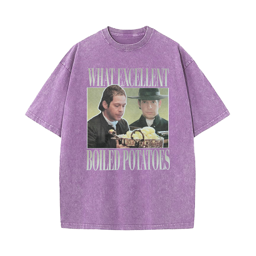 Boiled Potatoes Funny Meme Pride And Prejudice Washed T-Shirt