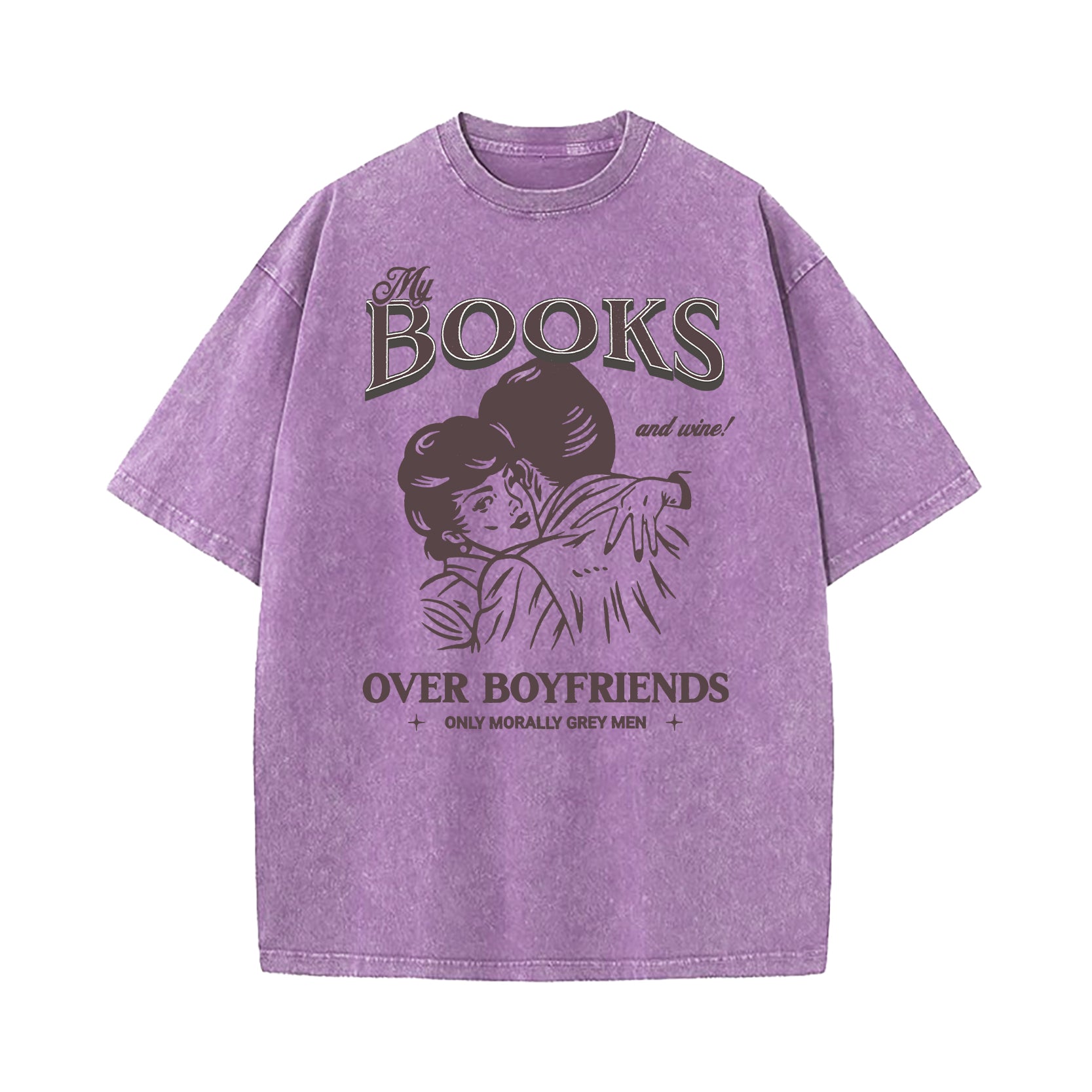 Books Over Boyfriends Washed T-Shirt