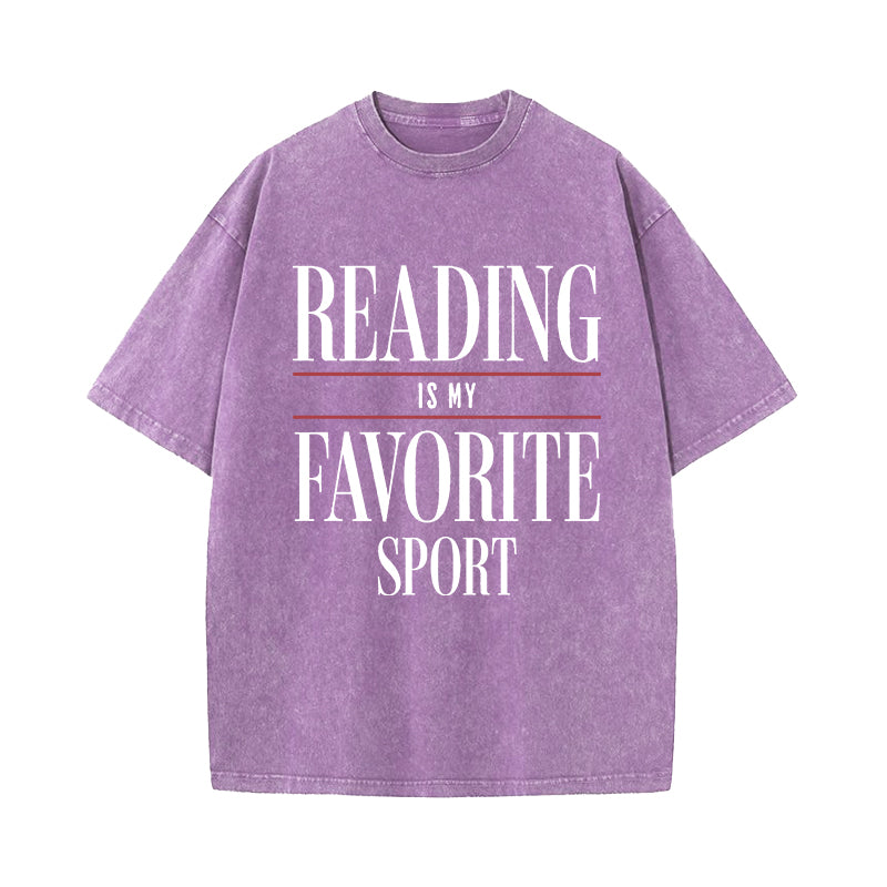 Reading Is My Favorite Sport Washed T-Shirt