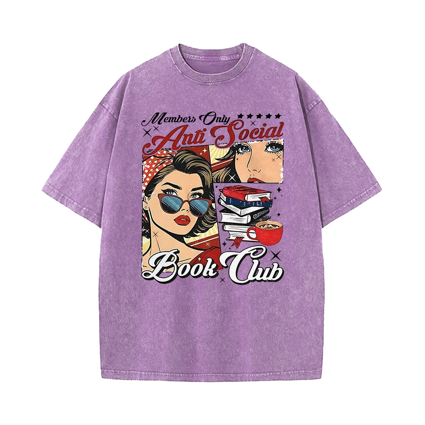 Girl Members Only Anti Social Book Club Washed T-Shirt