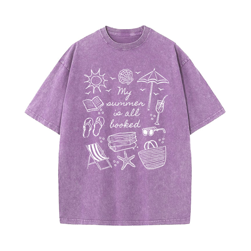 My Summer Is All Booked Washed T-Shirt