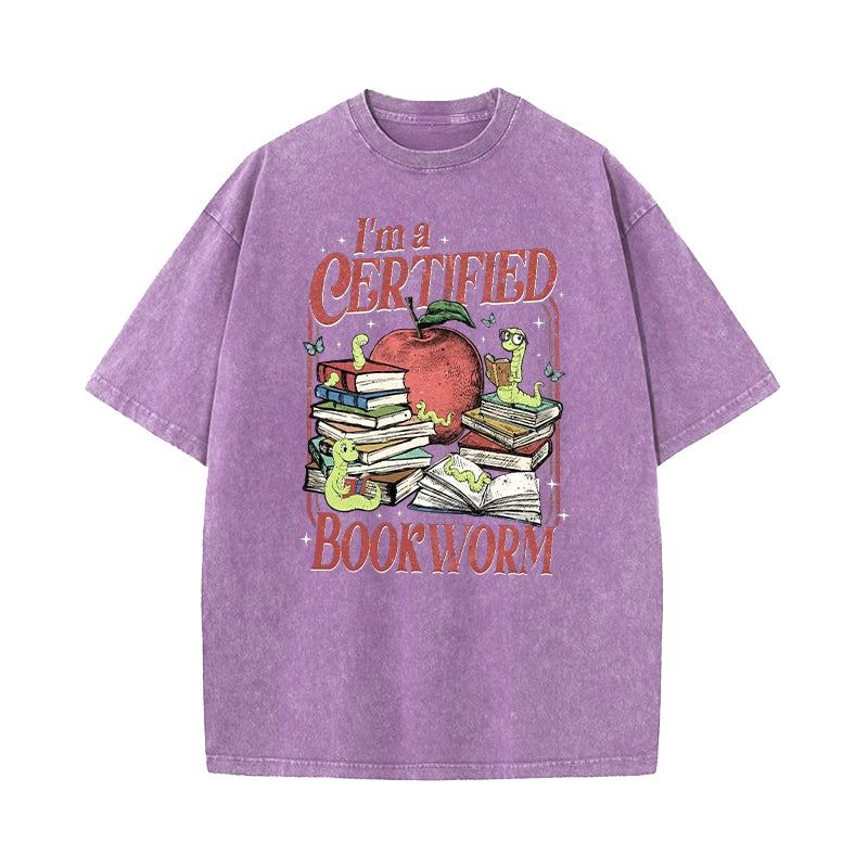 I'm A Certified Bookworm Washed T-Shirt