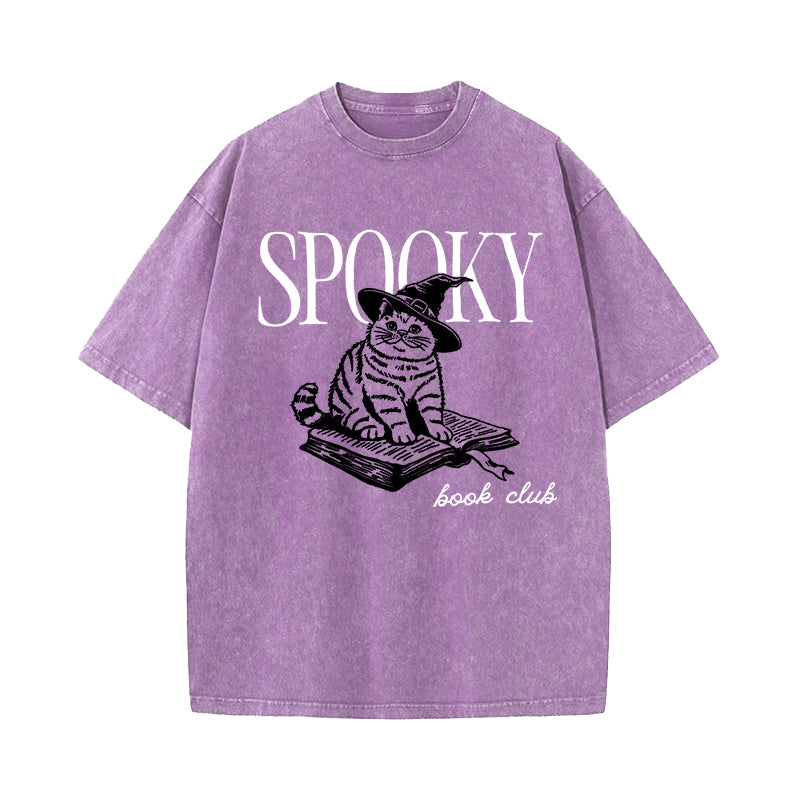 Spooky Book Club Washed T-Shirt