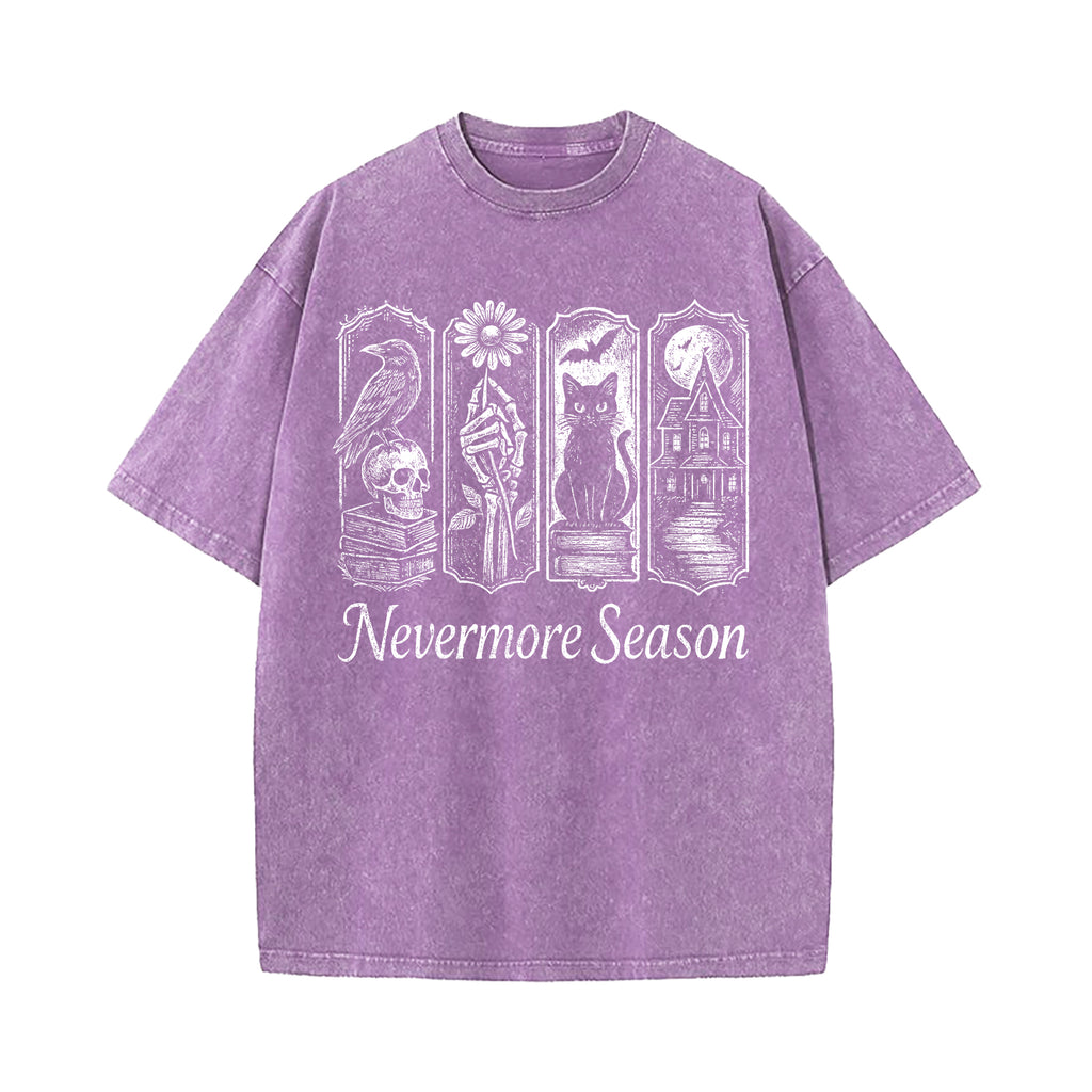 Edgar Allan Poe Nevermore Season Washed T-Shirt
