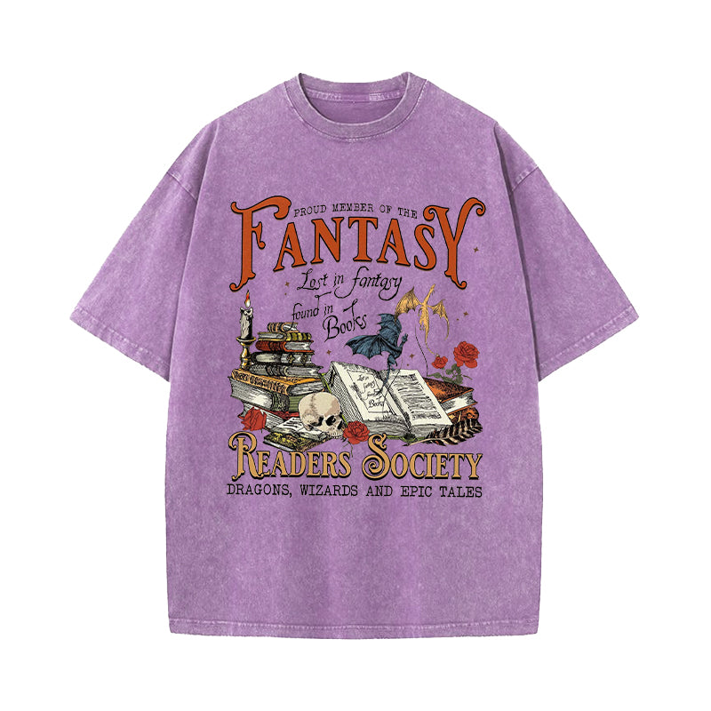 Fantasy Readers Book Club Washed T-Shirt