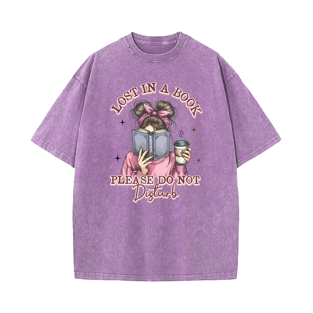 Lost In Book Please Don't Disturb Washed T-Shirt