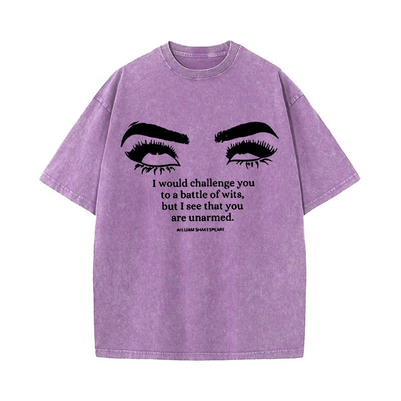 William Shakespeare Quote Battle of Wits Washed T-Shirt