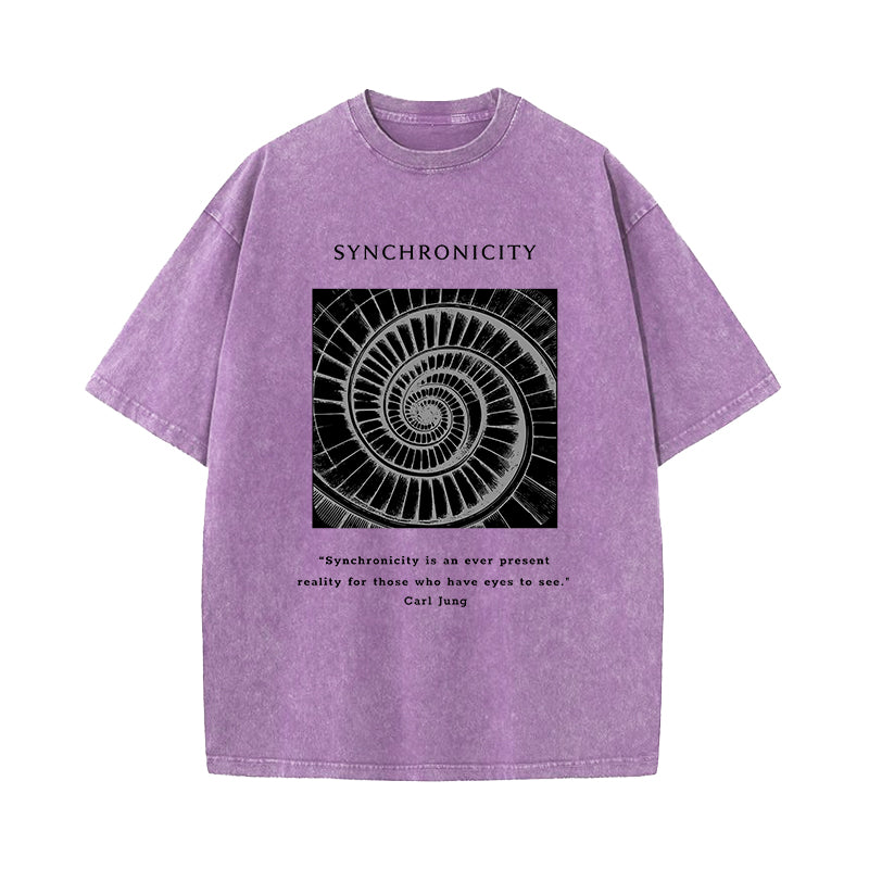 Synchronicity Carl Jung Quote Washed T-Shirt