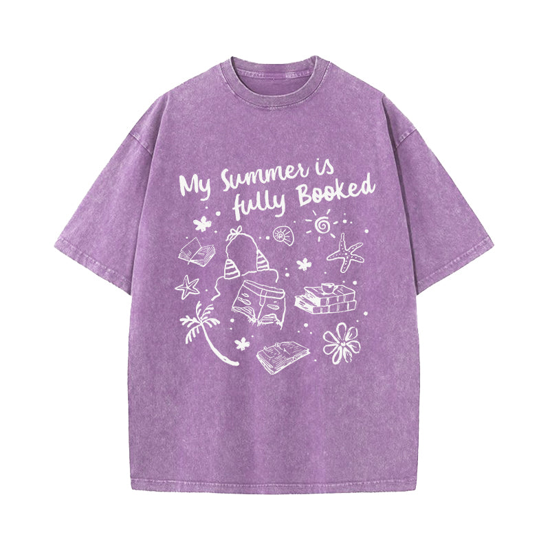 My Summer Is Fully Booked Washed T-Shirt