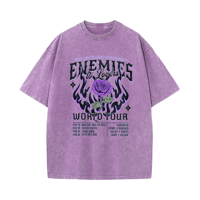 Enemies To Lovers Romantasy Fated Mates Washed T-Shirt