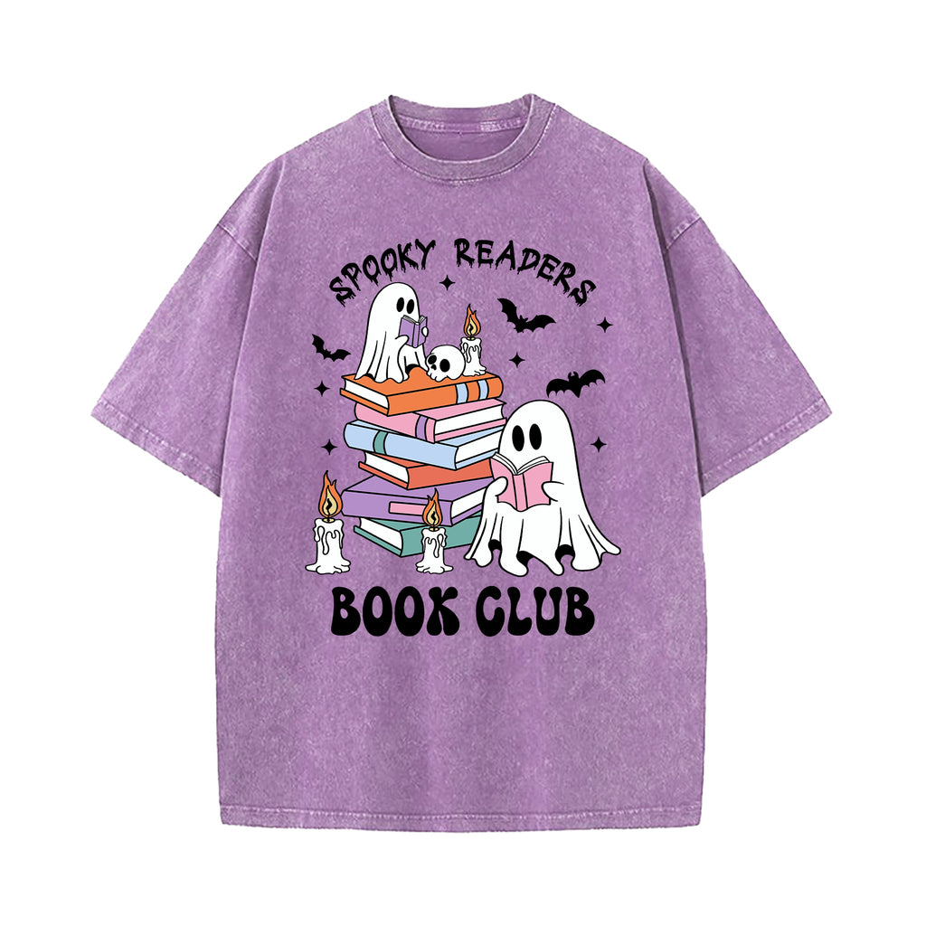 Spooky Readers Book Club Washed T-Shirt