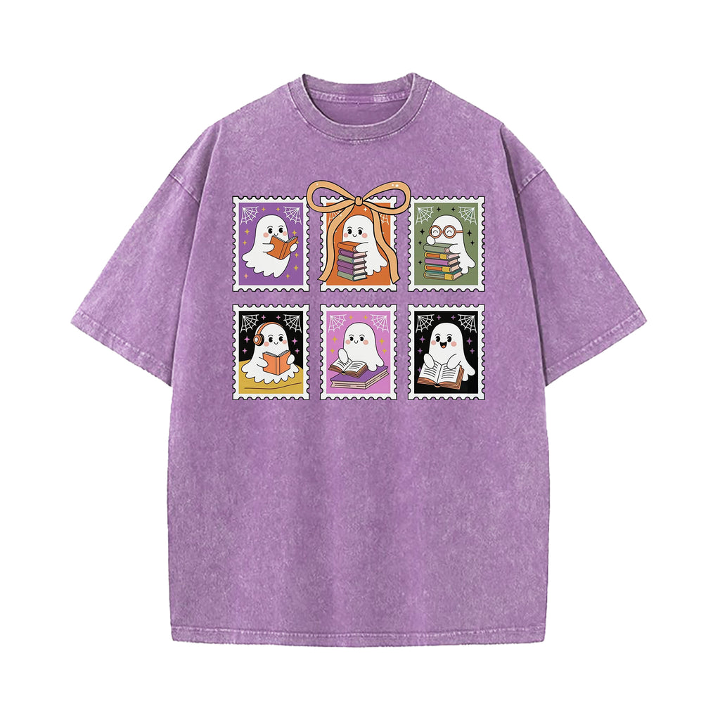 Reading Ghost Halloween Washed T-Shirt