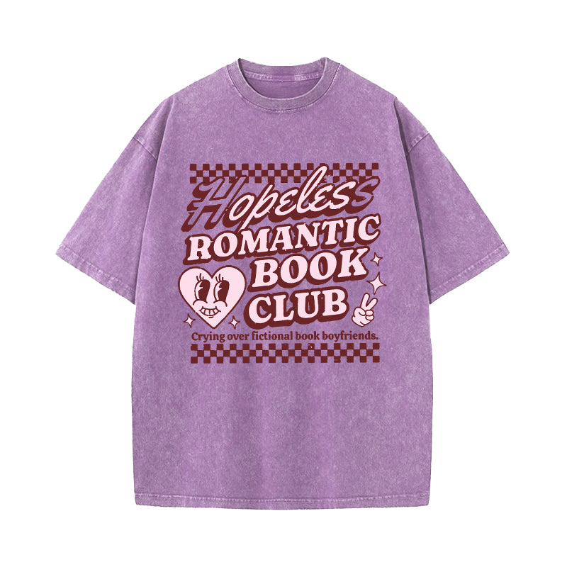 Hopeless Romantic Book Club Washed T-Shirt