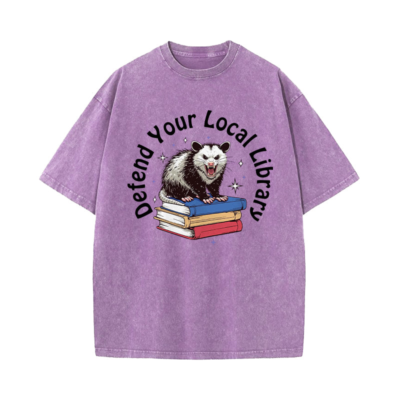 Defend Your Local Library Washed T-Shirt
