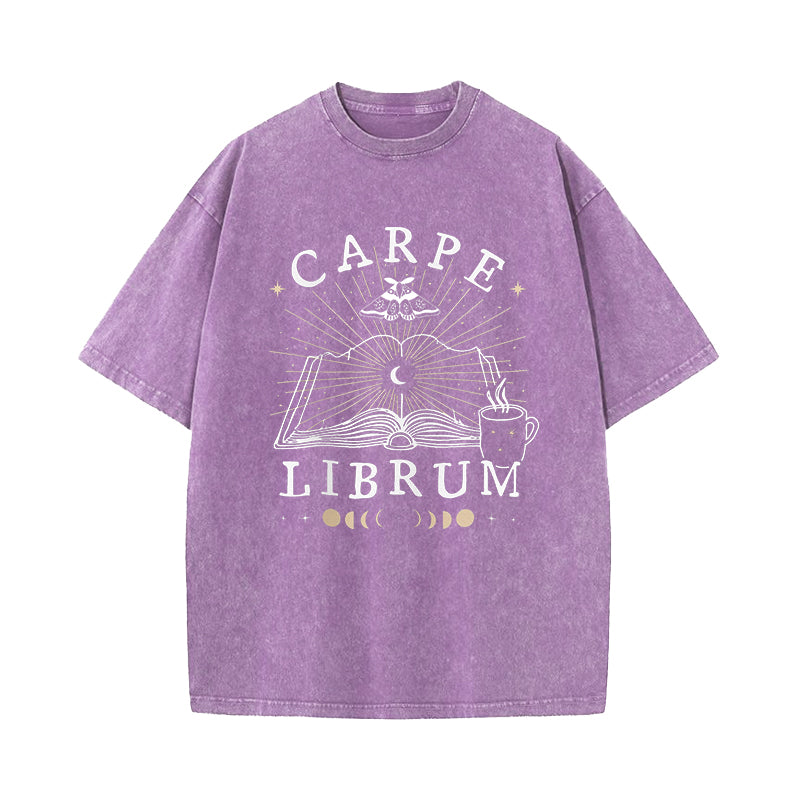 Carpe Librum Dark Academia Seize the Book Washed T-Shirt