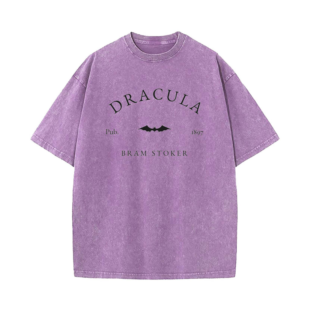 Dracula Victorian Horror Literary Halloween Washed T-Shirt