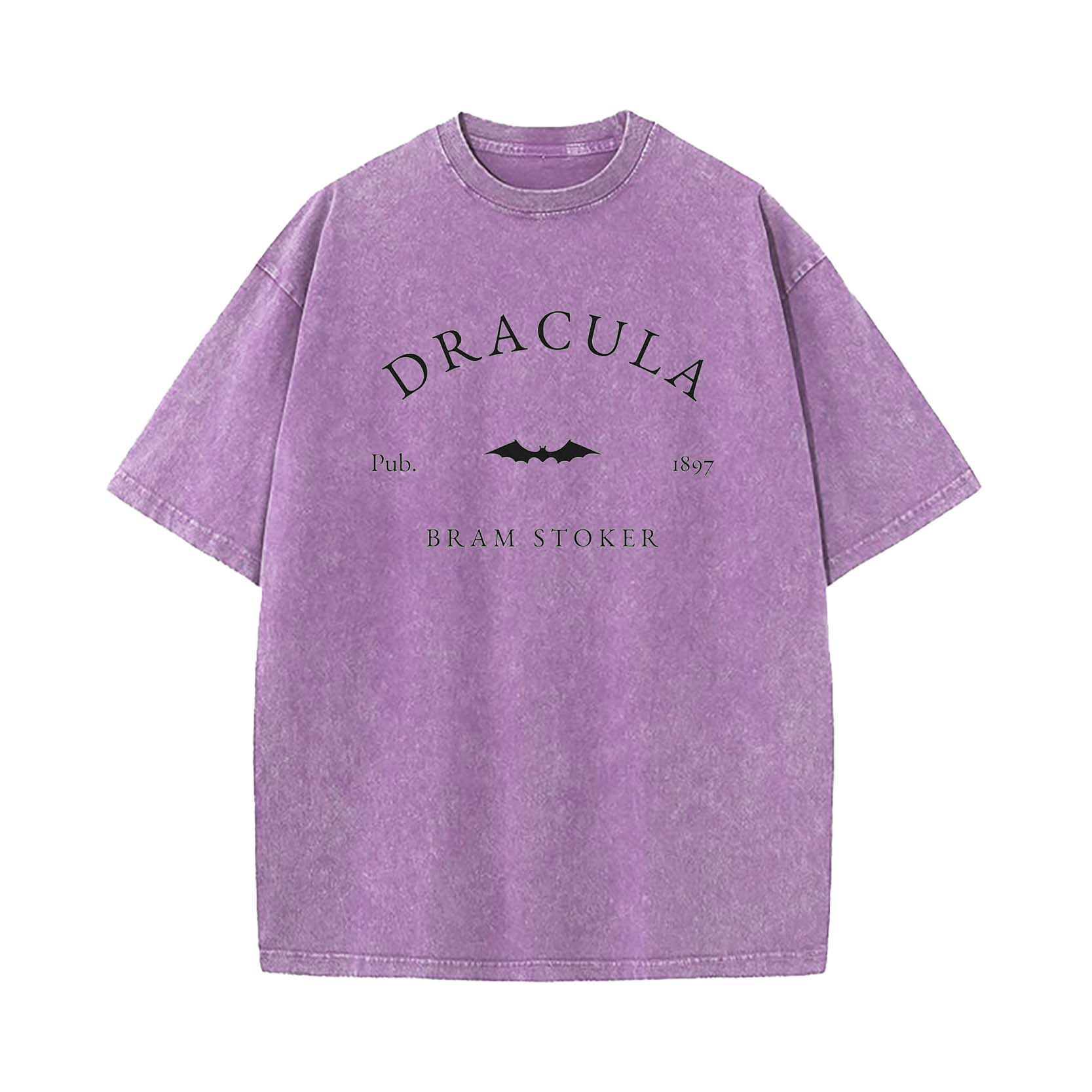 Dracula Victorian Horror Literary Halloween Washed T-Shirt