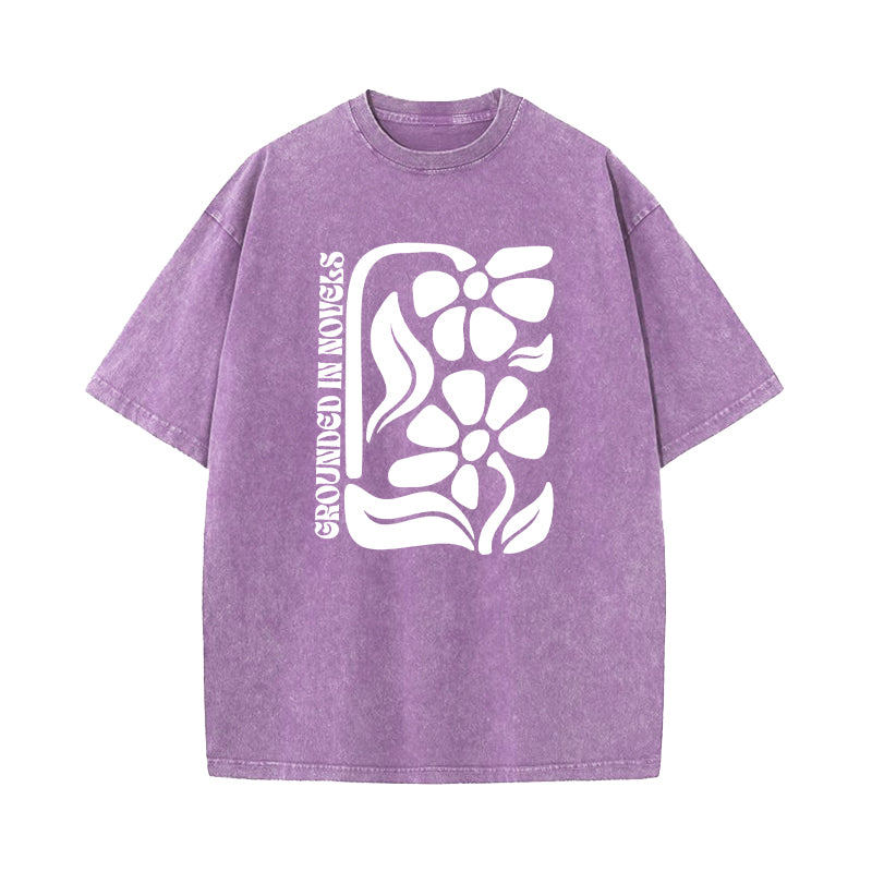 Grounded In Novels Washed T-Shirt