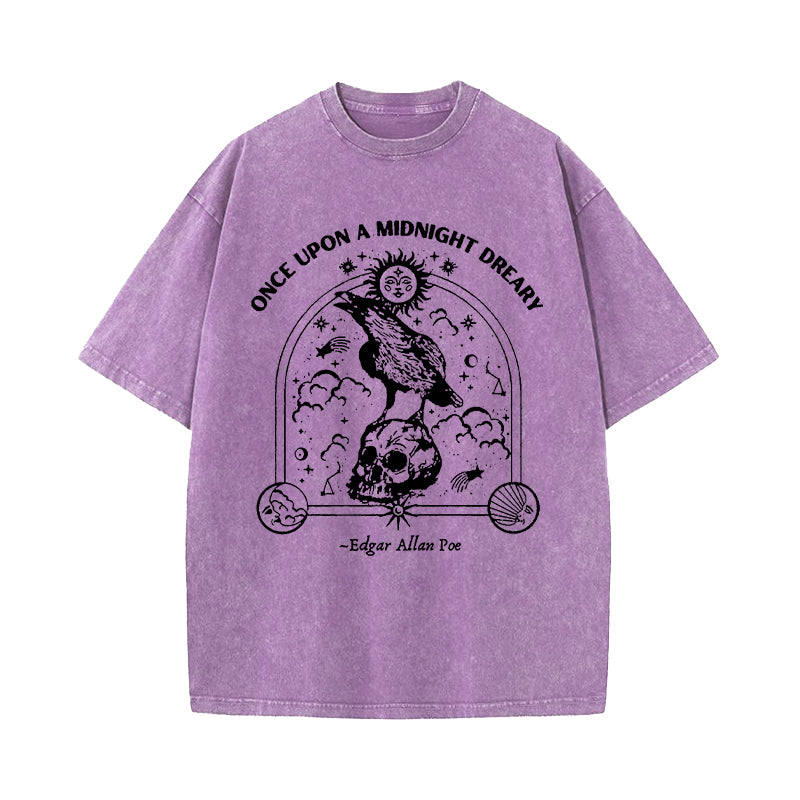 Once Upon a Midnight Dreary Washed T-Shirt
