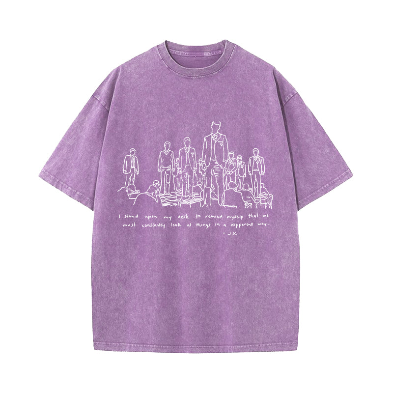 Oh Captain My Captain Dead Poets Society Washed T-Shirt