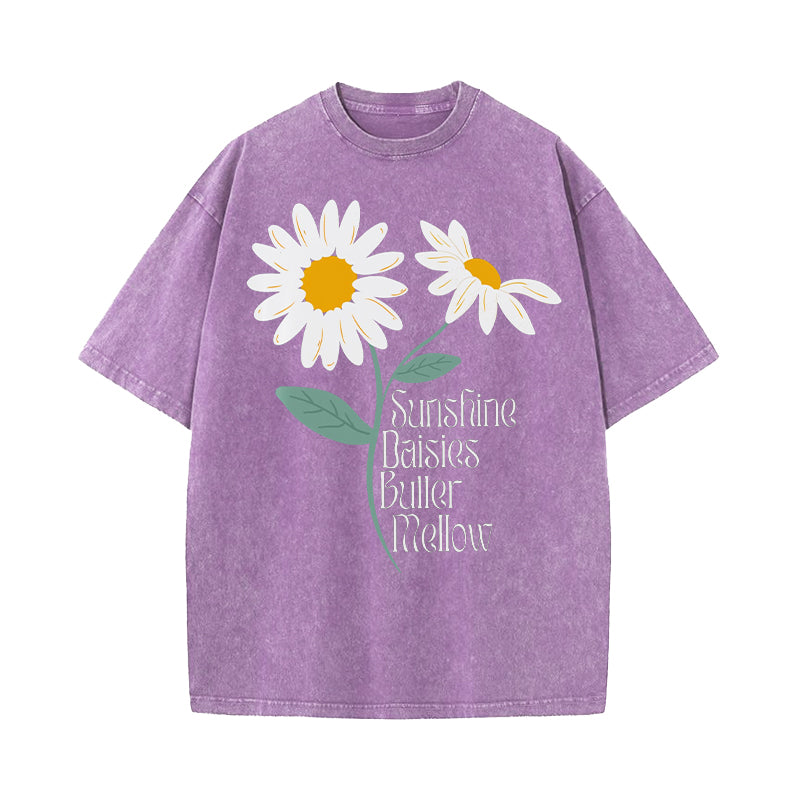 Sunshine Daisies Butter Mellow Potter Fan Washed T-Shirt