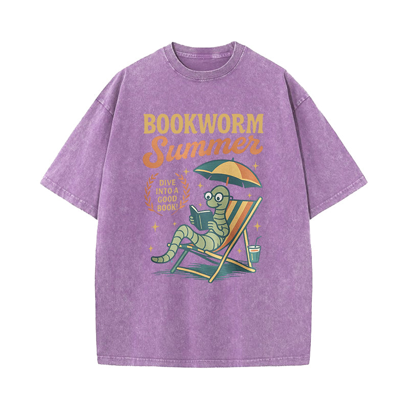 Bookworm Summer Washed T-Shirt