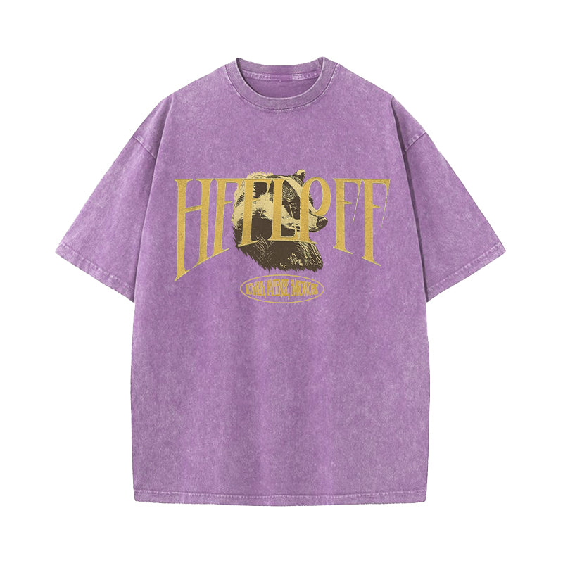 Yellow House of Badger Dramione Wizard School Washed T-Shirt