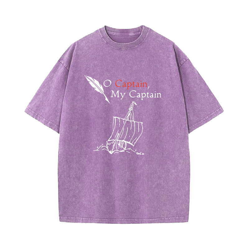 Oh Captain My Captain Dead Poets Society Washed T-Shirt