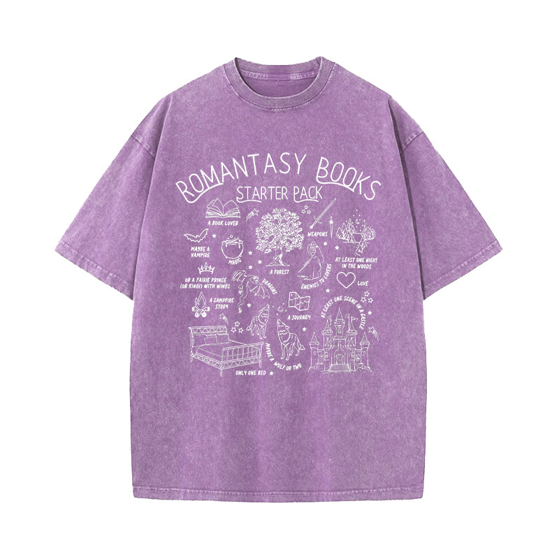 Romantasy Books Starter Pack Washed T-Shirt