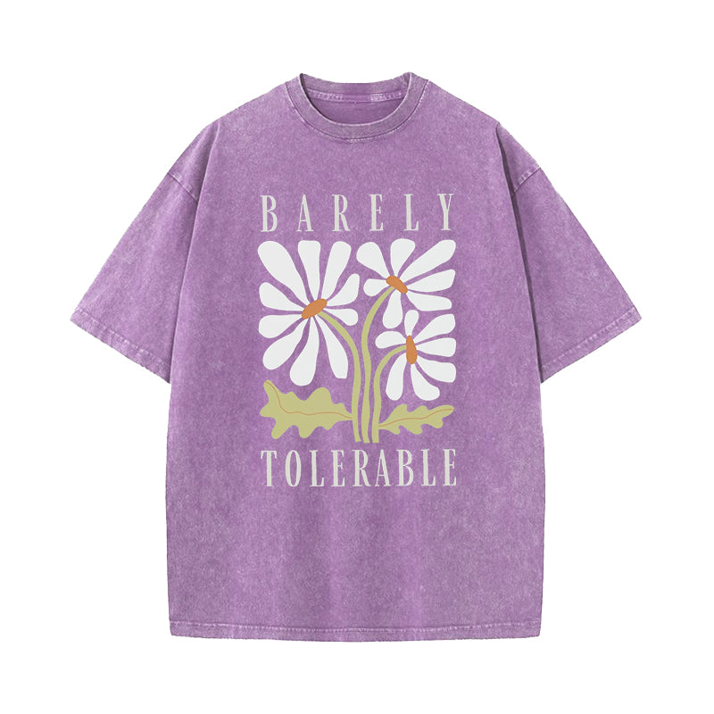 Pride and Prejudice Quote Barely Tolerable Washed T-Shirt