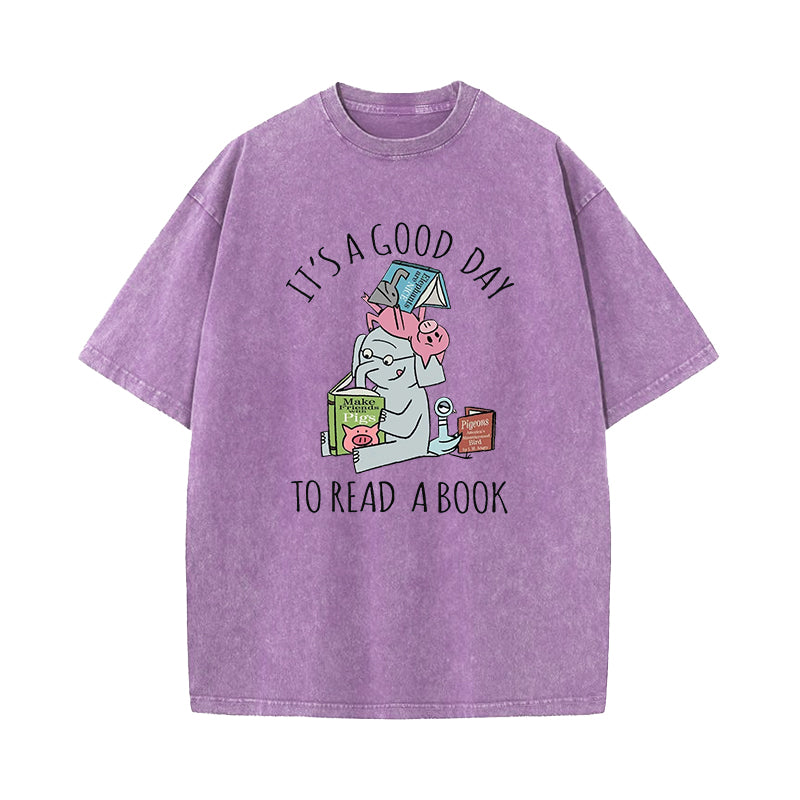 Its A Good Day To Read Piggie Elephant Washed T-Shirt