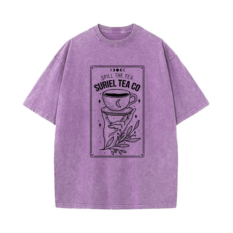 Suriel Tea Co Acotar A Court Of Thorn And Roses Washed T-shirt