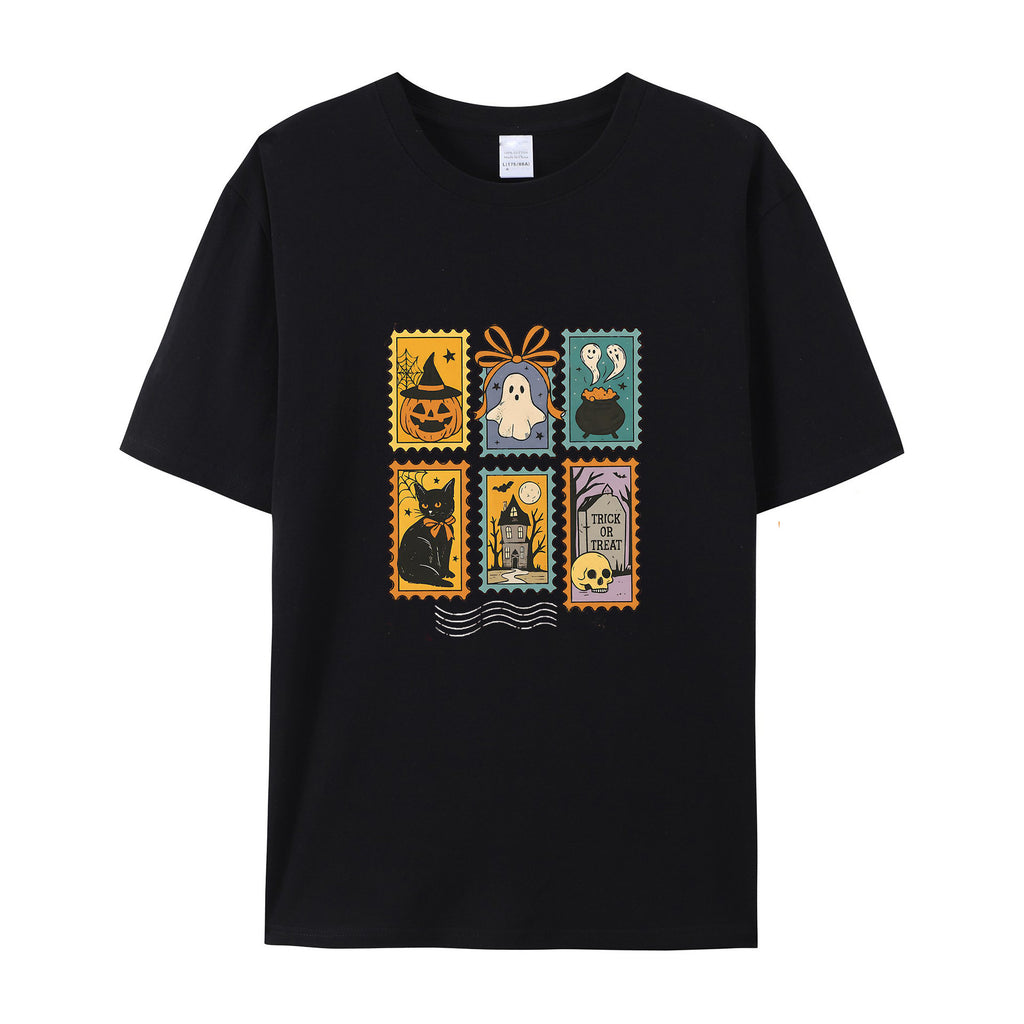 Halloween retro cotton T-shirts
