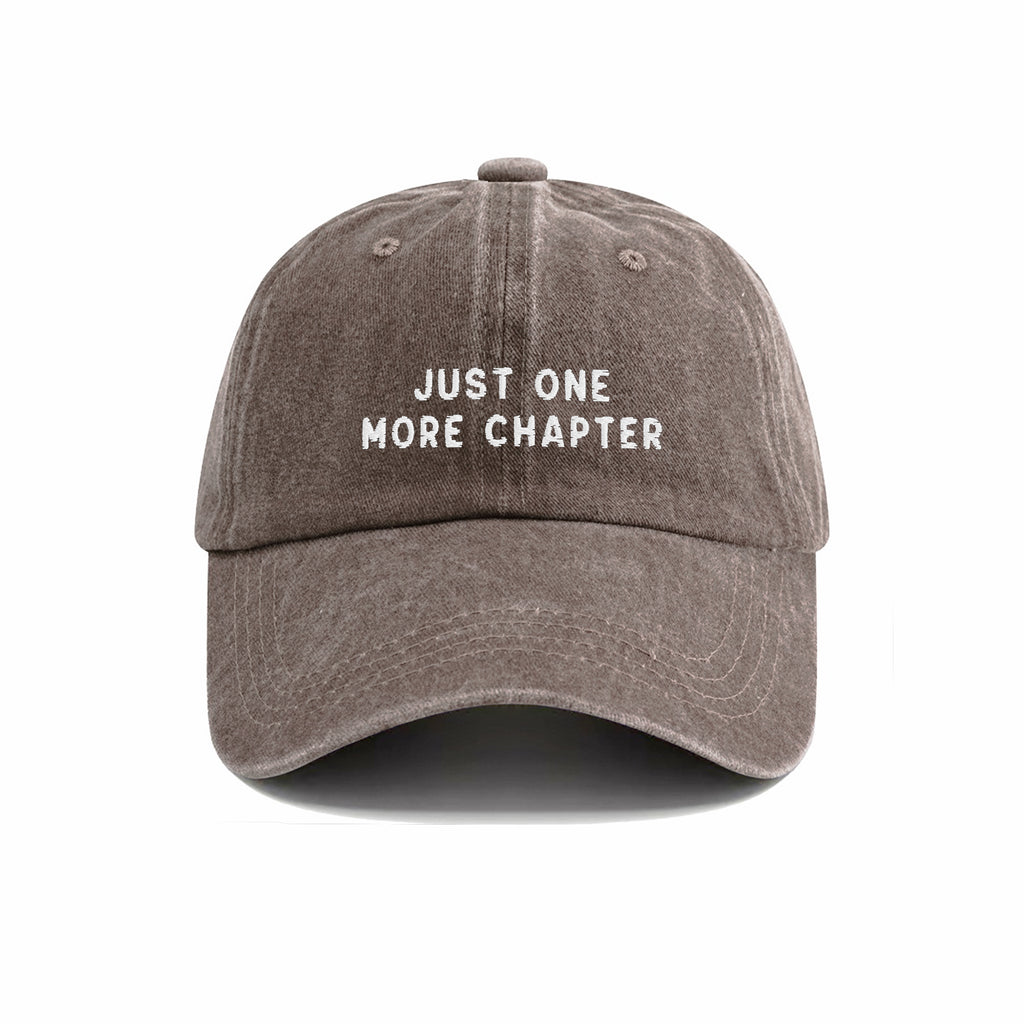 Just One More Chapter Embroidered Washed Cap
