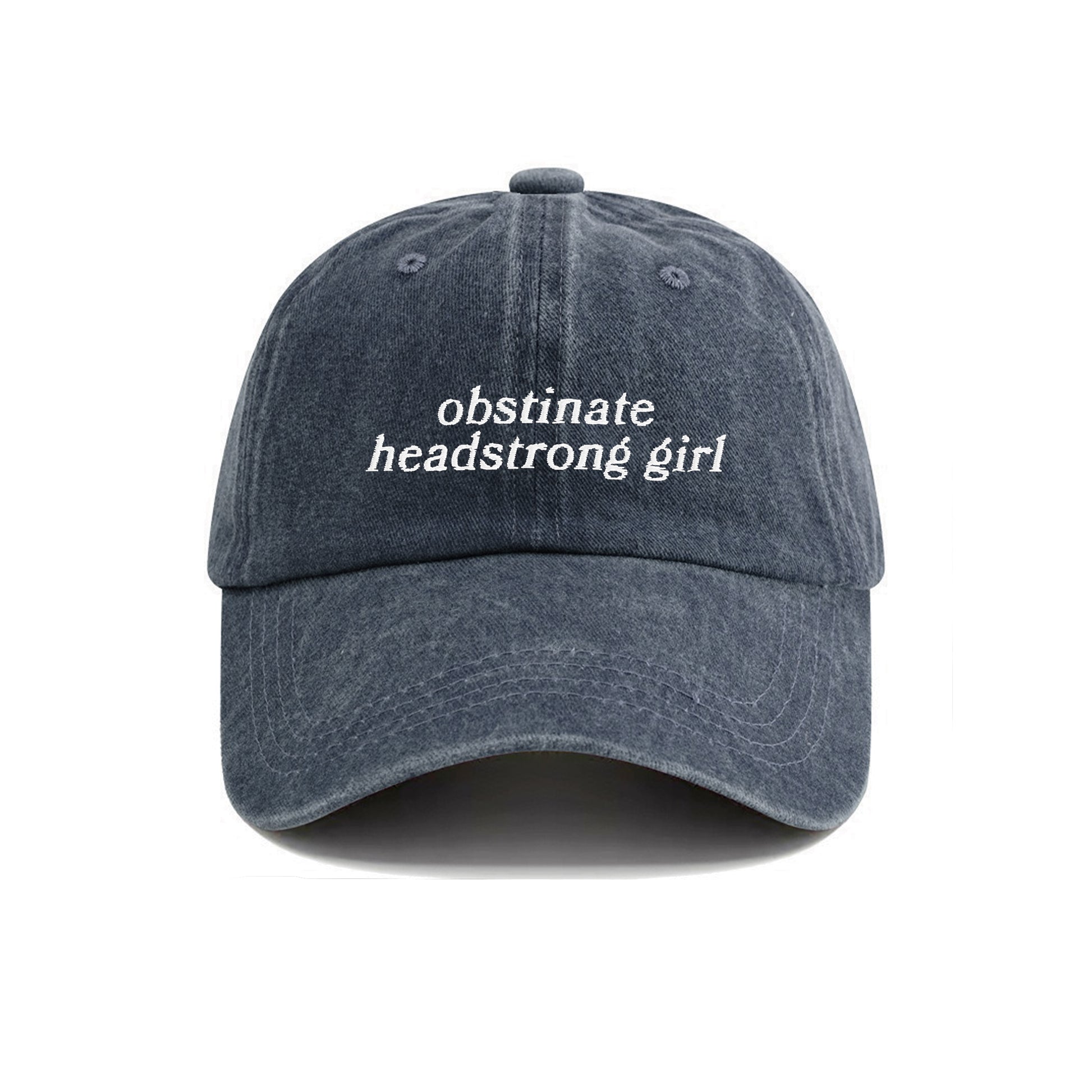 Obstinate Headstrong Girl Jane Austen Embroidered Washed Cap
