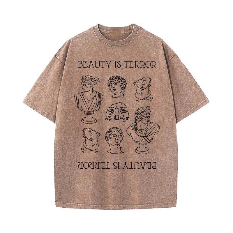 Beauty Is Terror Bookish Washed T-Shirt
