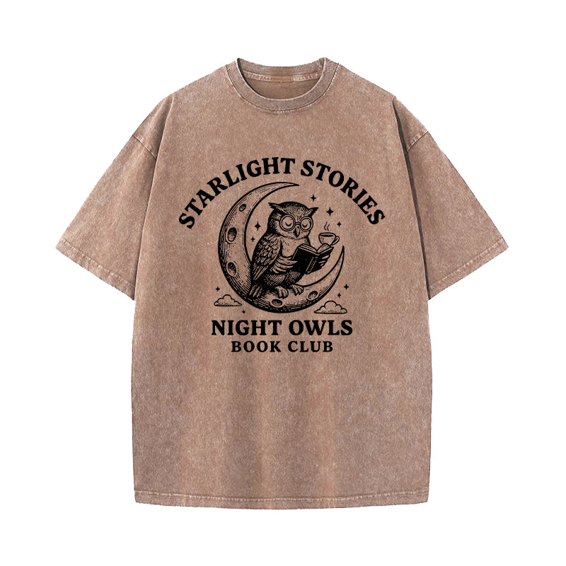 Starlight Stories Night Owls Book Club Washed T-Shirt