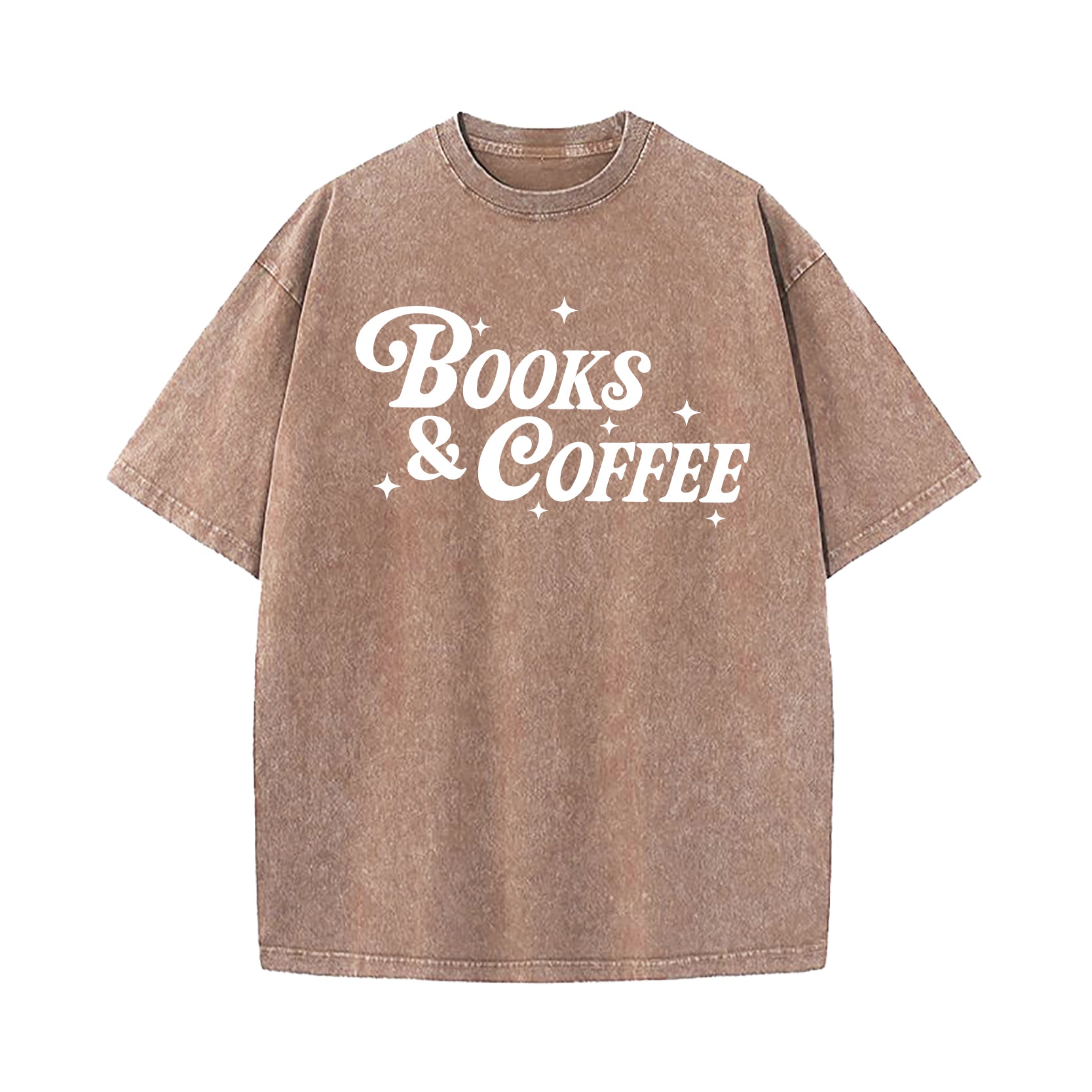 Books And Coffee Washed T-Shirt