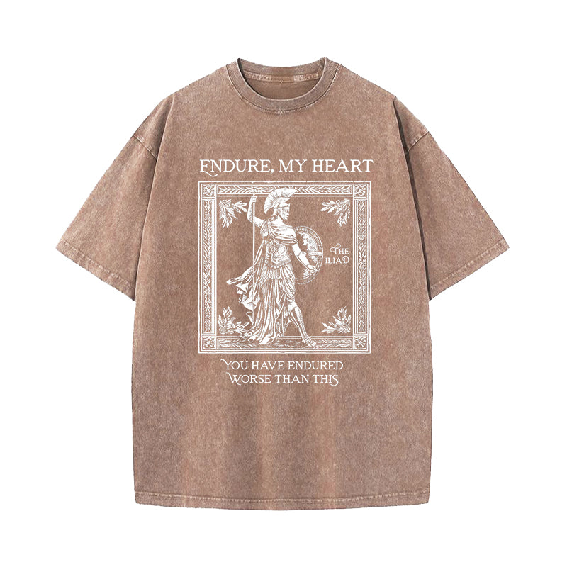 Endure My Heart The Iliad Homer Washed T-Shirt
