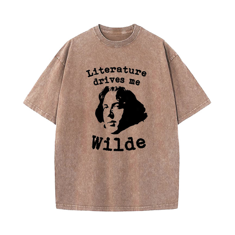 Literature Drives Me Wilde Washed T-Shirt