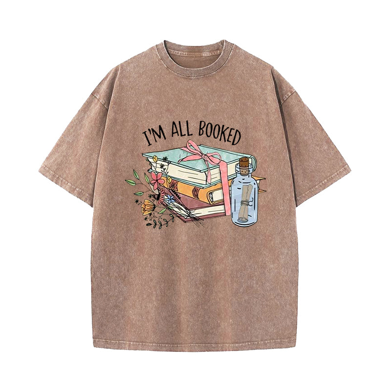 I'm All Booked Washed T-Shirt