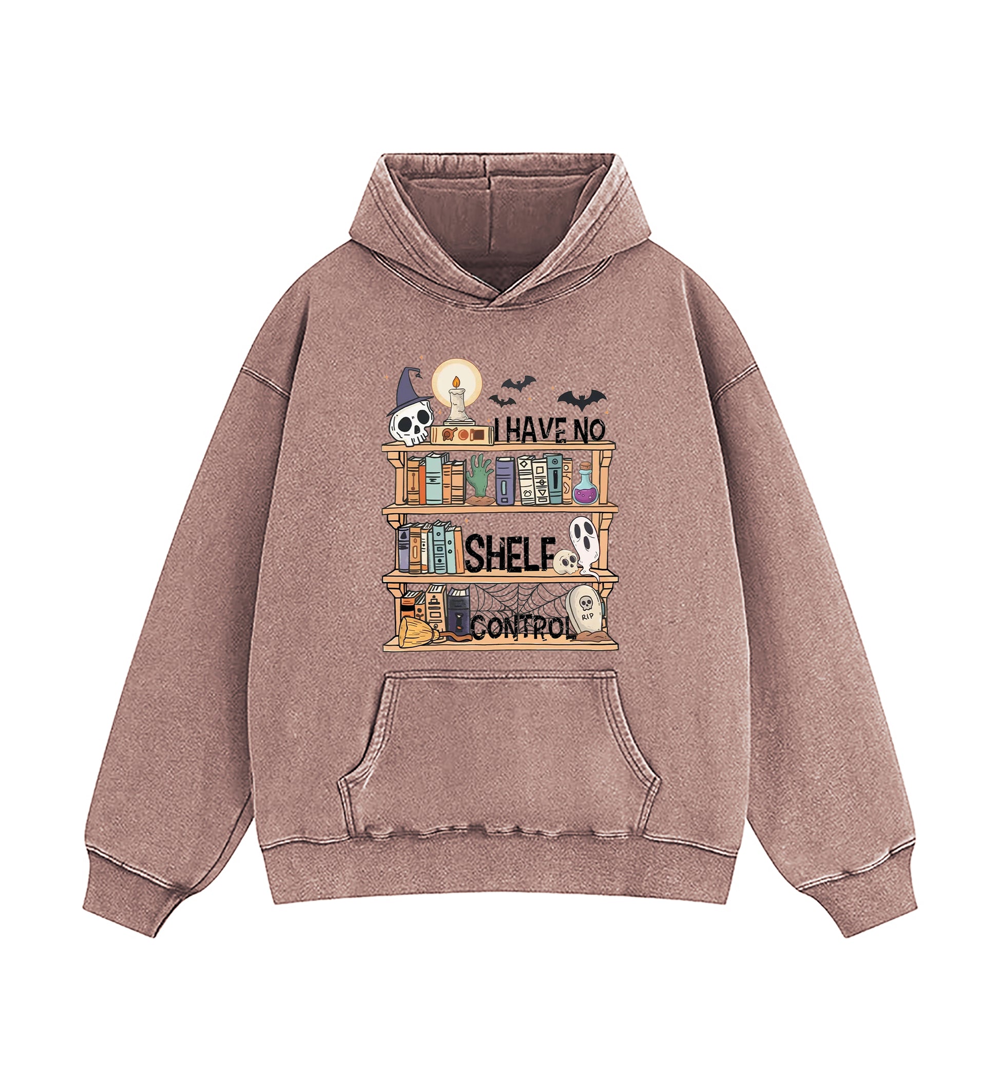 I Have No Shelf Control Book Lover Halloween Edition Washed Hoodie